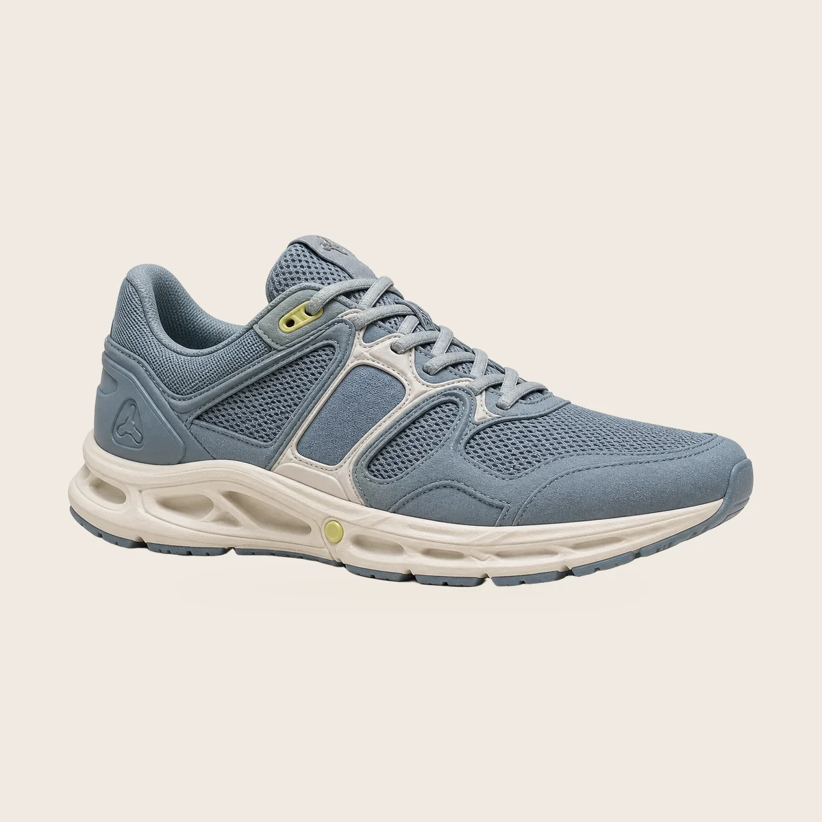 Talus Runner 02 / Concrete in Concrete Blue, photographed from a three-quarter side angle